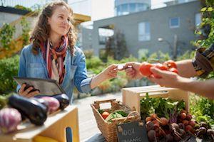 healthy organic food at market