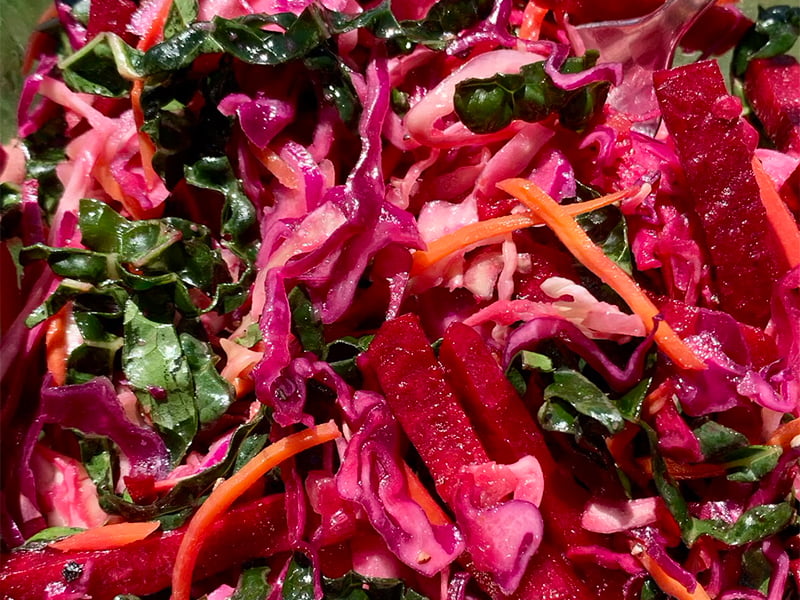 Gorgeous and Refreshing Beet and Cabbage Slaw